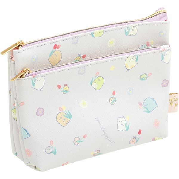 San-X Sumikko gurashi Zipper Case Zassou & Fairies Flower garden from San-X Japan