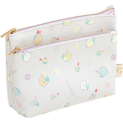 San-X Sumikko gurashi Zipper Case Zassou & Fairies Flower garden from San-X Japan