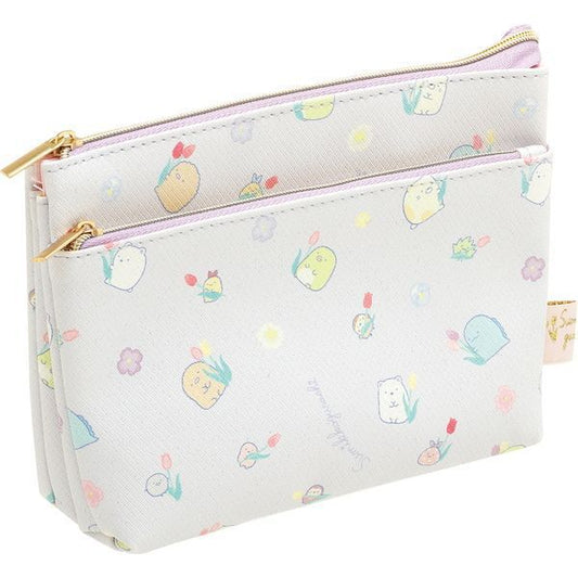 San-X Sumikko gurashi Zipper Case Zassou & Fairies Flower garden from San-X Japan