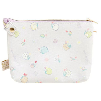 San-X Sumikko gurashi Zipper Case Zassou & Fairies Flower garden from San-X Japan