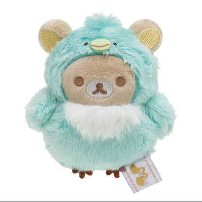 SanX Rilakkuma Tenori plush palm size mini plush, 'Swan & Gold flowers' theme San-X Japan