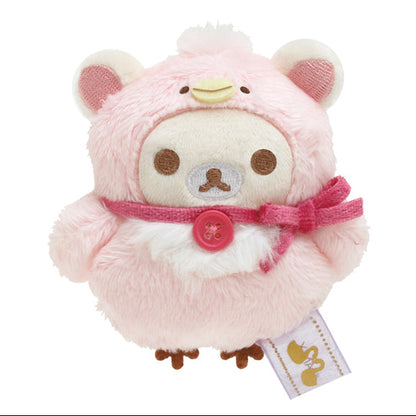 SanX Rilakkuma Tenori plush palm size mini plush, 'Swan & Gold flowers' theme San-X Japan