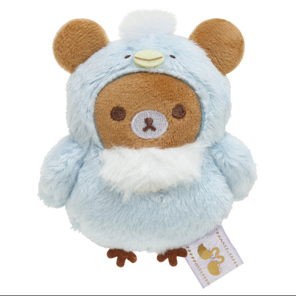 SanX Rilakkuma Tenori plush palm size mini plush, 'Swan & Gold flowers' theme San-X Japan