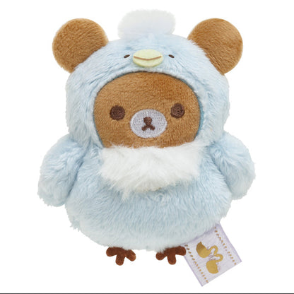 SanX Rilakkuma Tenori plush palm size mini plush, 'Swan & Gold flowers' theme San-X Japan