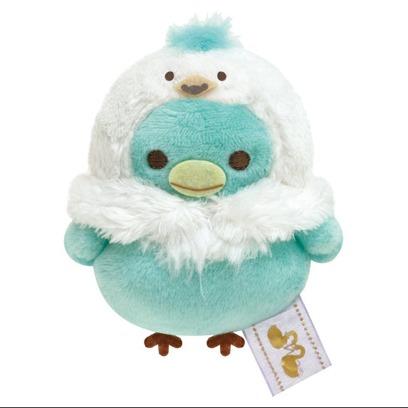 SanX Rilakkuma Tenori plush palm size mini plush, 'Swan & Gold flowers' theme San-X Japan