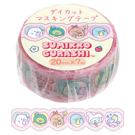 San-X Sumikko gurashi Washi Tape Pink Hearts 20mm x 7M San-X Japan