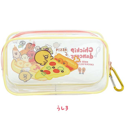 San-X Chickip Dancers Pencil Case with carabiner Keychain 'Nori Nori Chickp Restaurant' theme from San-X Japan