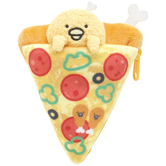 San-X Chickip Dancers Hone Chicken Pizza Coin case pouch from 'Nori Nori Chickp Restaurant' theme San-X Japan