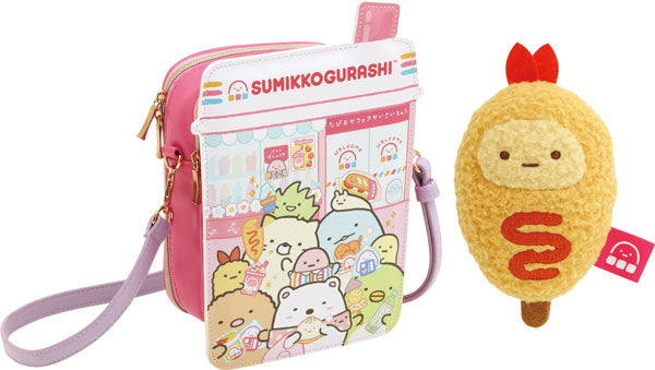 San-X Sumikko gurashi Shoulder/ Cross body bag comes with a Tenori Plush Wakuwaku Tapioca Convenience Store from San-X Japan