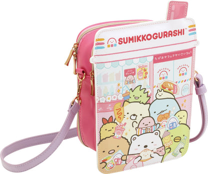 San-X Sumikko gurashi Shoulder/ Cross body bag comes with a Tenori Plush Wakuwaku Tapioca Convenience Store from San-X Japan
