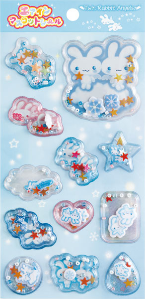 San-X Twin Rabbit Angels Shaker Sticker from San-X Japan