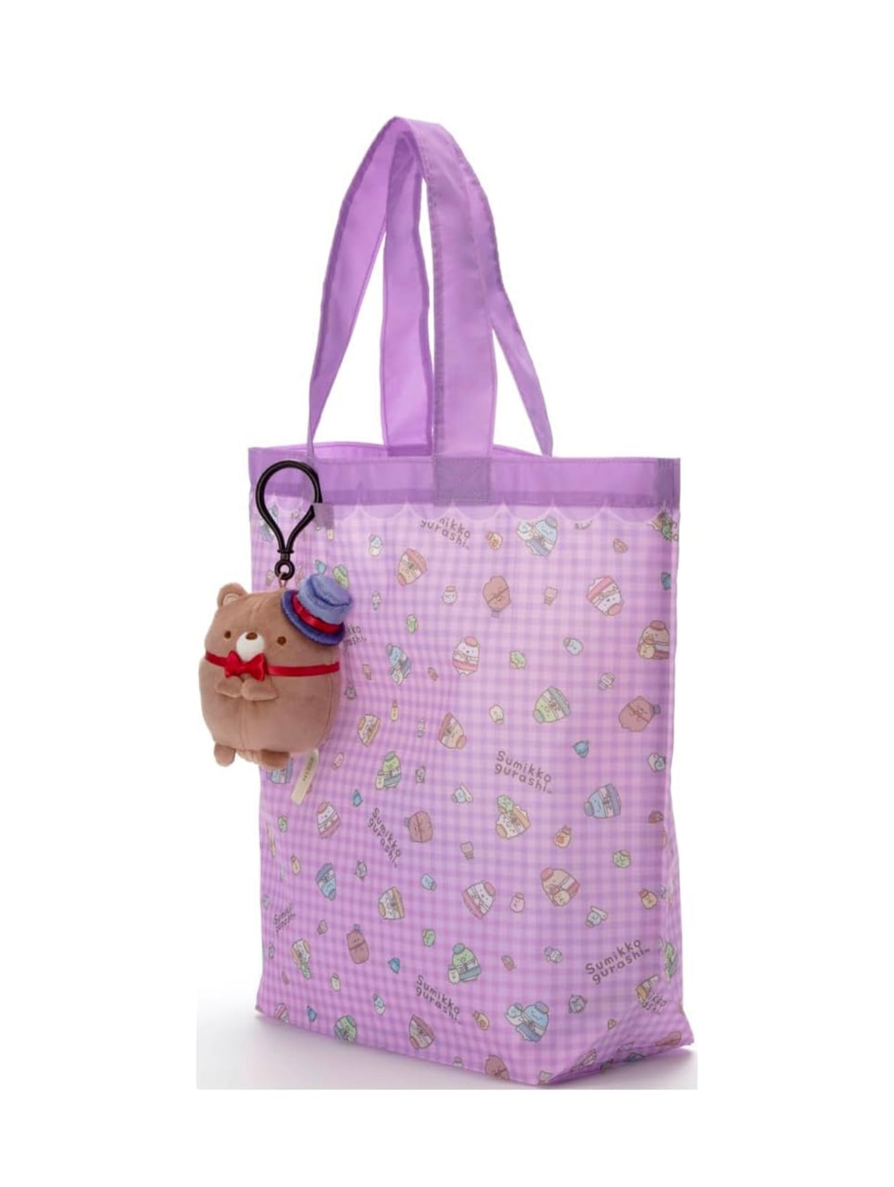 Sumikko gurashi Kuma Factory Manager Foldable Bag Eco Bag Keychain from Sumikko Movie 'Tsugihagi Koujou no Fushigina-ko' Theme San-X Japan