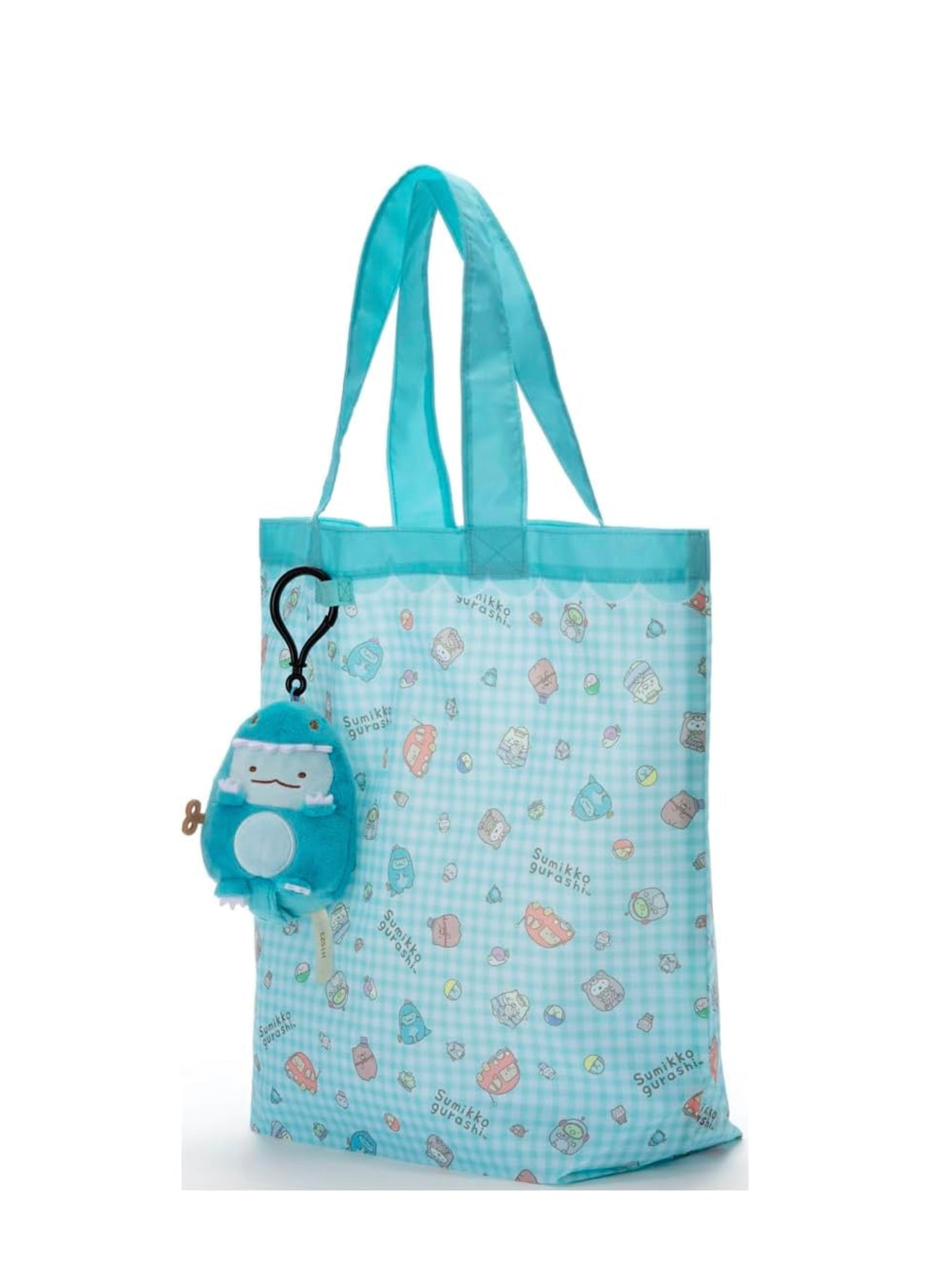 Sumikko gurashi Tokage Foldable Bag Eco Bag Keychain from Sumikko Movie 'Tsugihagi Koujou no Fushigina-ko' Theme San-X Japan