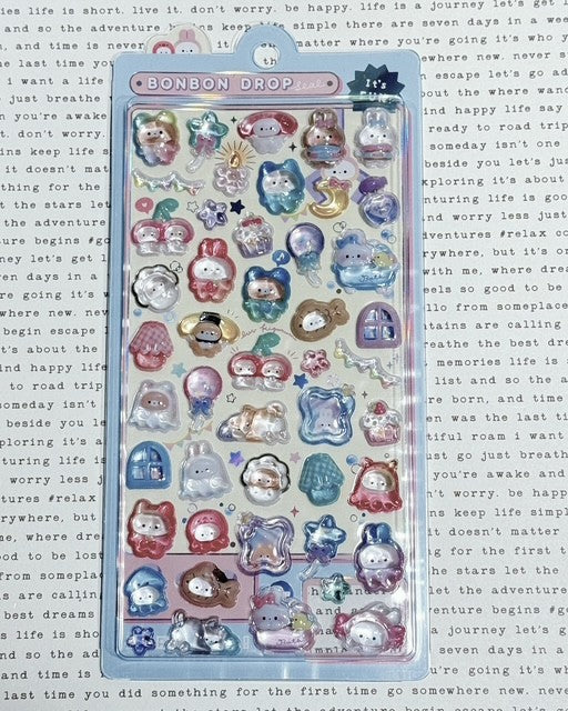 Bonbon Drop Sticker Kigurumi Bonbon 3D Epoxy Resin Sticker