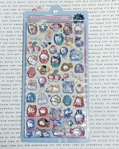 Bonbon Drop Sticker Kigurumi Bonbon 3D Epoxy Resin Sticker