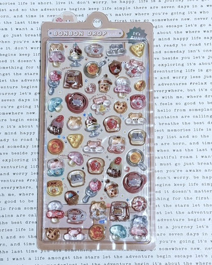 Bonbon Drop Sticker Hamu-Hamu Bonbon (Hamster) 3D Epoxy Resin Sticker