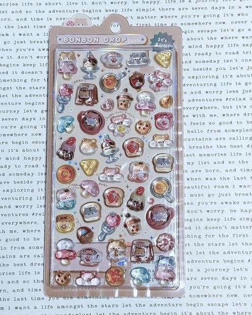 Bonbon Drop Sticker Hamu-Hamu Bonbon (Hamster) 3D Epoxy Resin Sticker