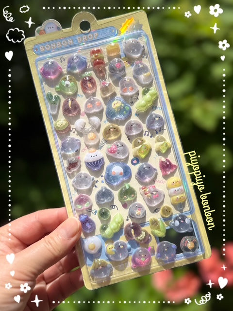 Bonbon Drop Sticker Piyo Piyo Bonbon (Birds) 3D Epoxy Resin Sticker