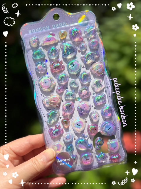 Bonbon Drop Sticker Puka Puka Bonbon Aurora (Sea animal) 3D Epoxy Resin Sticker