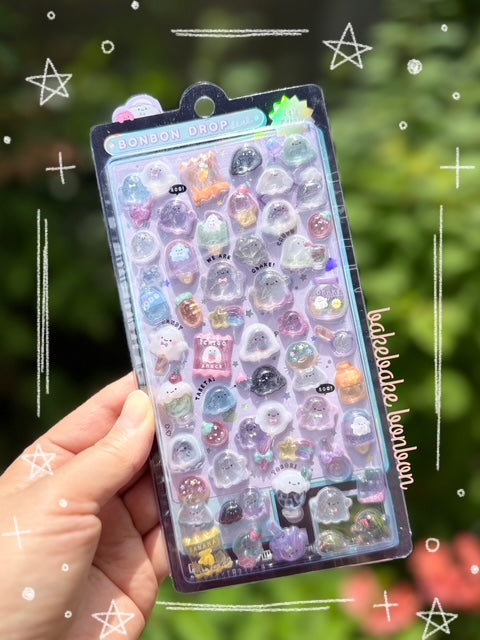 Bonbon Drop Sticker Bake Bake Bonbon (Obake/ Ghost) 3D Epoxy Resin Sticker