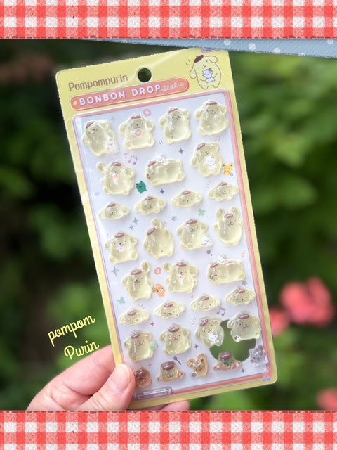 Bonbon Drop Sticker Pom Pom Purin 3D Epoxy Resin Sticker