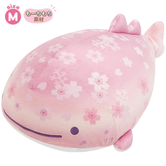 San-X Jinbesan M size Plush Sakura pattern mochi touching San-X Japan