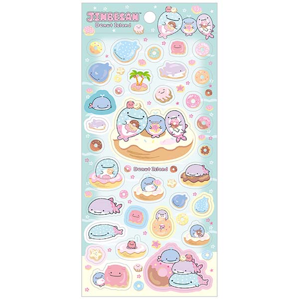 【In stock/ Early April, 2026】San-X Jinbesan Sticker Type:A Jinbesan & Donut Island Theme from San-X Japan