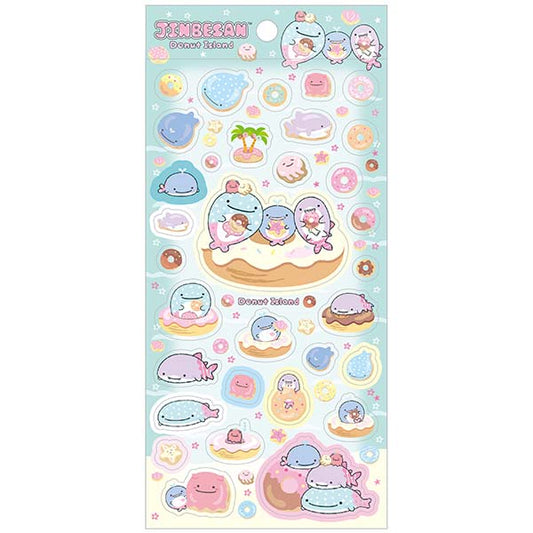 【In stock/ Early April, 2026】San-X Jinbesan Sticker Type:A Jinbesan & Donut Island Theme from San-X Japan