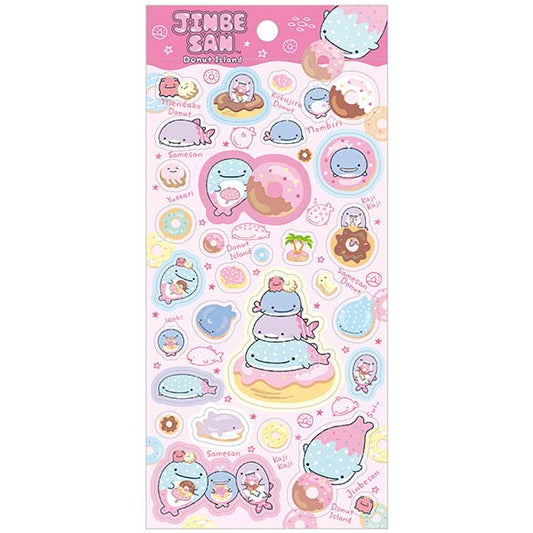 【In stock/ Early April, 2026】San-X Jinbesan Sticker Type:B Jinbesan & Donut Island Theme from San-X Japan