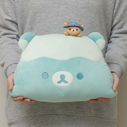 San-X Rilakkuma Plush Cushion Super Mochi Touching from 'Rilakkuma Komorebi Camp' Theme San-X Japan