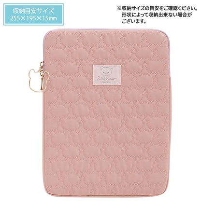 San-X Rilakkuma Tablet Case Pouch Quilting Case Pink from 'Relax with Rilakkuma at Night' theme San-X Japan
