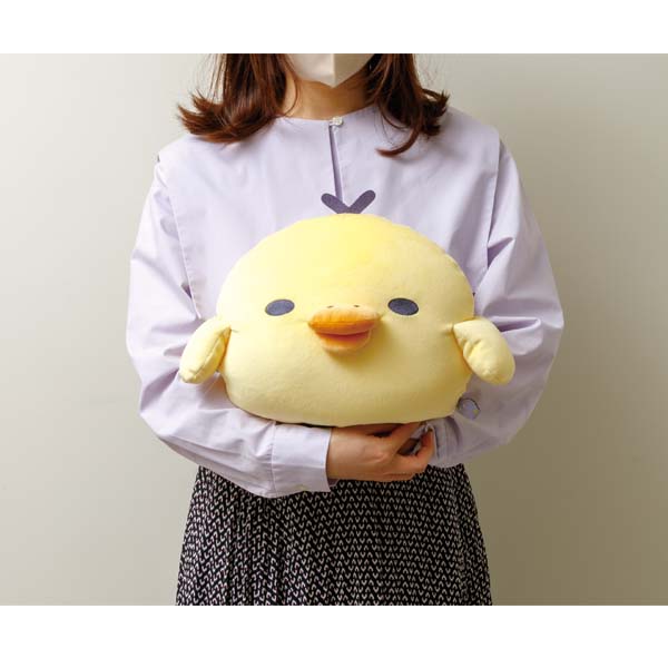San-X Kiiroitori Face Plush Cushion Pillow Mochi touching from 'Relax with Rilakkuma at Night' theme San-X Japan