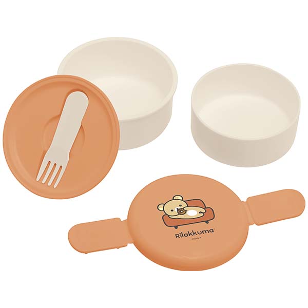 San-X Rilakkuma Round Lunch Box 2layer comes with Fork San-X Japan