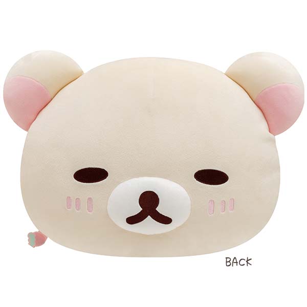 San-X Korilakkuma Both Sides Face Plush Cushion Pillow Mochi touching from 'Korilakkuma's Strawberry Day!' theme San-X Japan