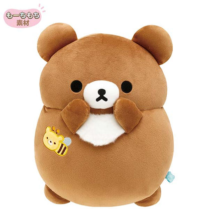 San-X Rilakkuma Chairoi koguma PukuPuku Plush Mochi Touching from Minna-de Mampuku MakuMaku Theme San-X Japan Height 28cm approx