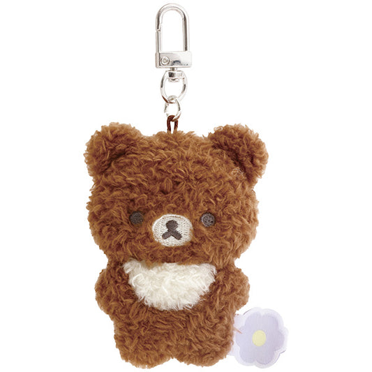 San-X Rilakkuma Chairoi koguma Plush Keychain from Basic Rilakkuma Flower Theme San-X Japan