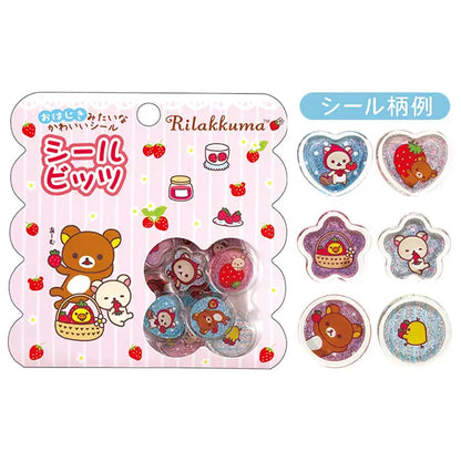 San-X Rilakkuma Strawberry Theme Seal Bits Acrylic Flake stickers San-X Japan