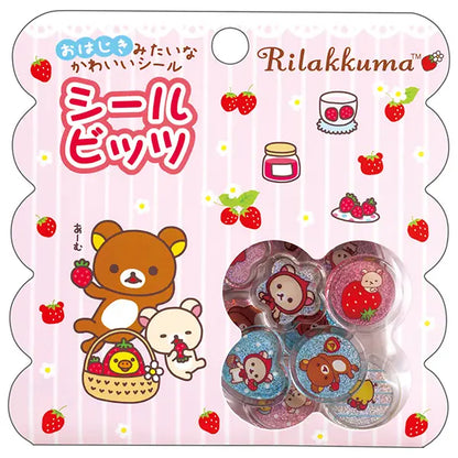 San-X Rilakkuma Strawberry Theme Seal Bits Acrylic Flake stickers San-X Japan