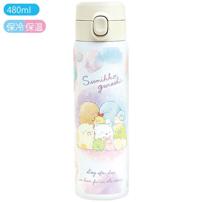 Sumikko gurashi 480ml Stainless Bottle Keep Cool and Warm Bottle from 'Day after day we have fun in the corner' theme San-X Japan