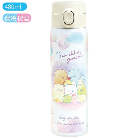 Sumikko gurashi 480ml Stainless Bottle Keep Cool and Warm Bottle from 'Day after day we have fun in the corner' theme San-X Japan