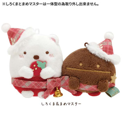 San-X Sumikko gurashi Tenori Plush Shirokuma & Mame Master from Strawberry Christmas Theme 2023 San-X Japan