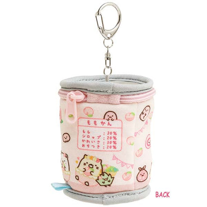San-X Sumikko gurashi Peach Can Odekake Sumikko Pouch Keychain for Tenori Plush from Sumikko Market Theme San-X Japan
