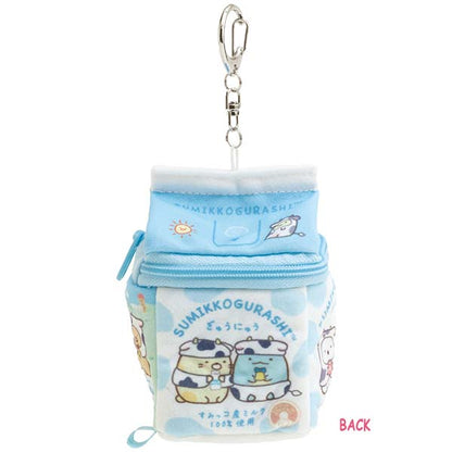 San-X Sumikko gurashi Milk Carton Odekake Sumikko Pouch Keychain for Tenori Plush from Sumikko Market Theme San-X Japan
