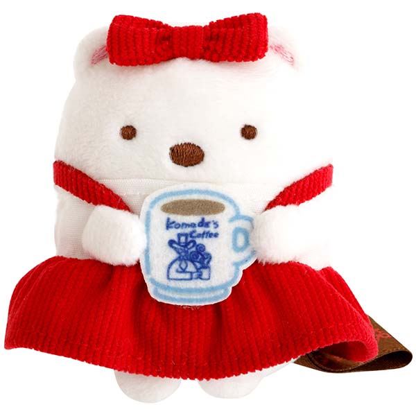 San-X Sumikko gurashi Shirokuma Tenori Plush Collaborated with Komeda Coffee Shop from San-X