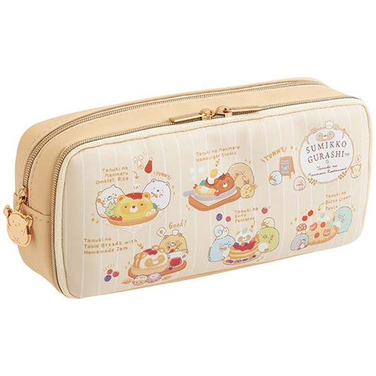 San-X Sumikko gurashi Front Pocket Pencil Case Tanuki’s Manmaru Restaurant Theme from San-X Japan