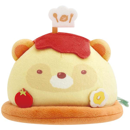 San-X Sumikko gurashi Scine Plush Set of Tenori Neko & Omelette rice Tanuki’s Manmaru Restaurant Theme from San-X Japan