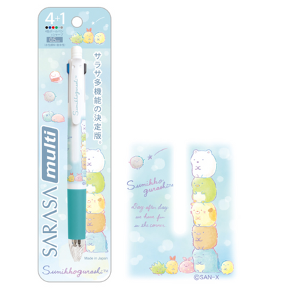San-X Sumikko gurashi Sarasa multi Pen 4+1 (Green) from 'Day after day we have fun in the corner' theme San-X Japan