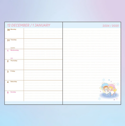 Sanrio Little Twin Stars B6 Diary 2025 Monthly & Weekly Schedule book Planner Direct from Japan