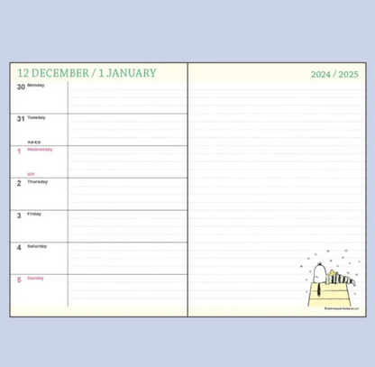 Sanrio Peanuts SNOOPY B6 Diary 2025 Monthly & Weekly Schedule book Planner Direct from Japan