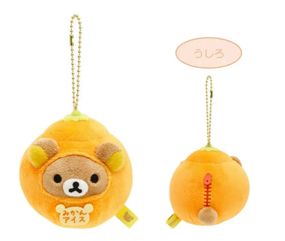 Rilakkuma Plush Keychain Rilakkuma Orange Ice cream from Dagashi Theme San-X Japan